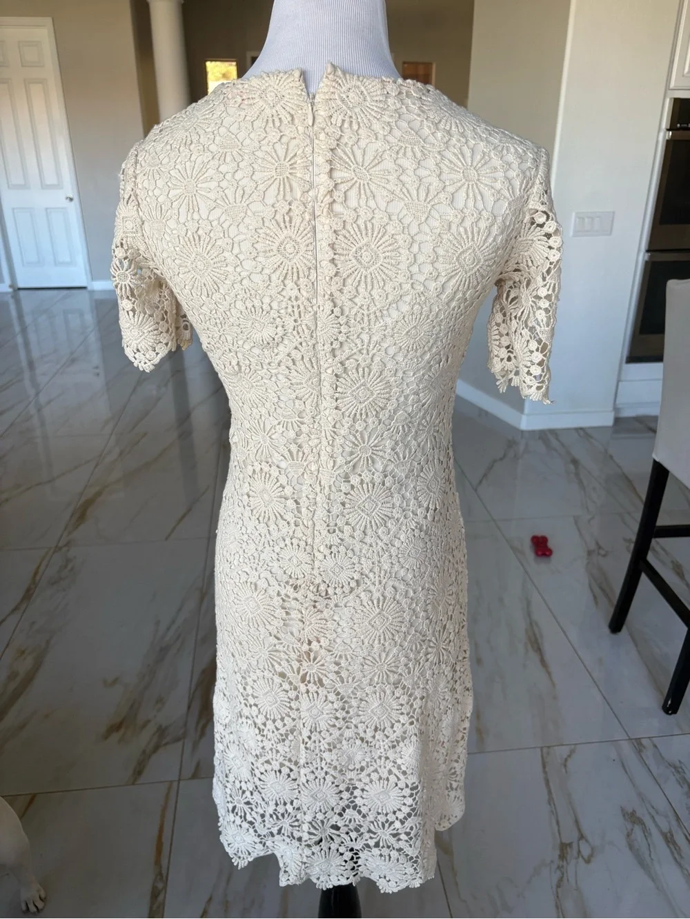 Tory Burch $498 Cream Crochet Lace Trixy Midi Dress Elegant Summer Dress S 2